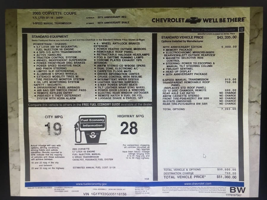2003 Chevrolet Corvette C5 - Image 21 of 21