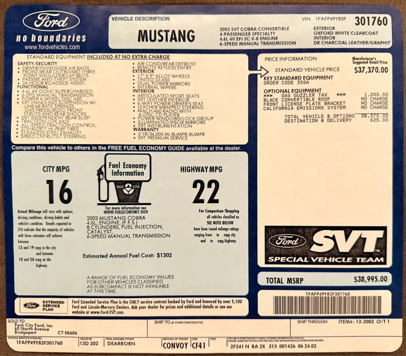 2003 Ford SN95 Mustang Cobra - Image 6 of 20