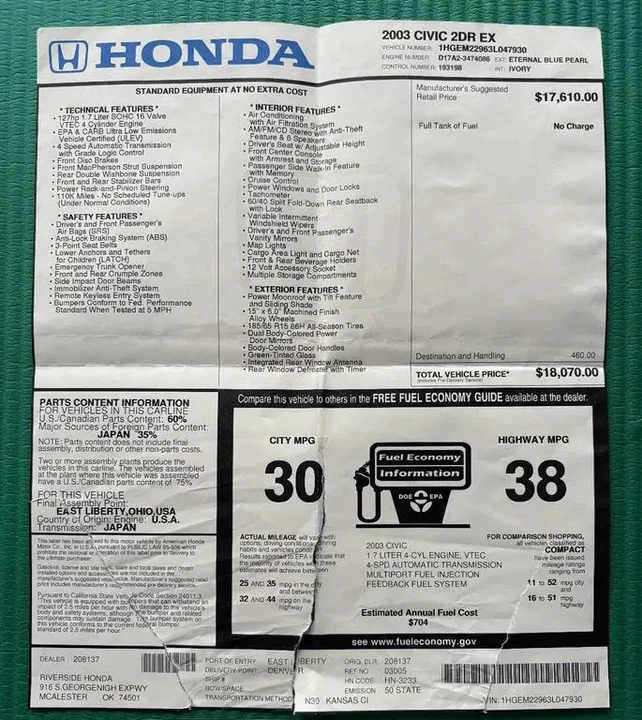 2003 Honda Civic 7th Gen - Image 8 of 10
