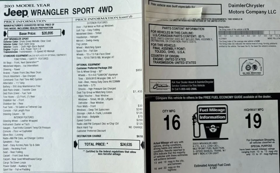 2003 Jeep TJ Wrangler - Image 14 of 17