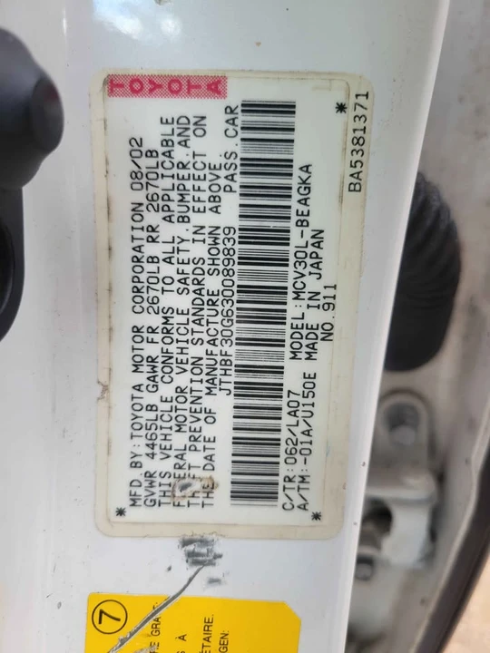 2003 Lexus ES 4th Gen - Image 8 of 9