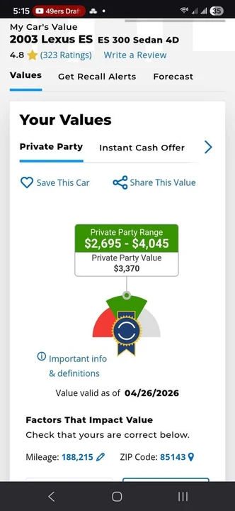 2003 Lexus ES 4th Gen - Image 7 of 8
