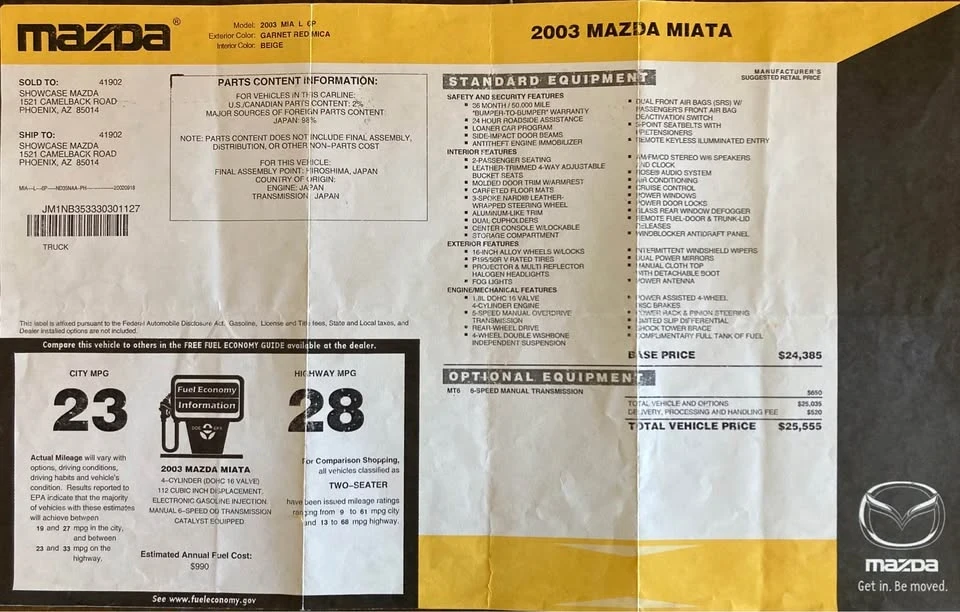 2003 Mazda NB MX-5 Miata - Image 8 of 8
