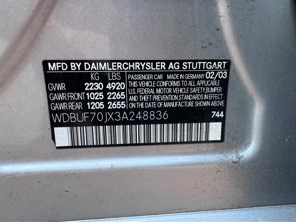 2003 Mercedes-Benz W211 E-Class - Image 6 of 6
