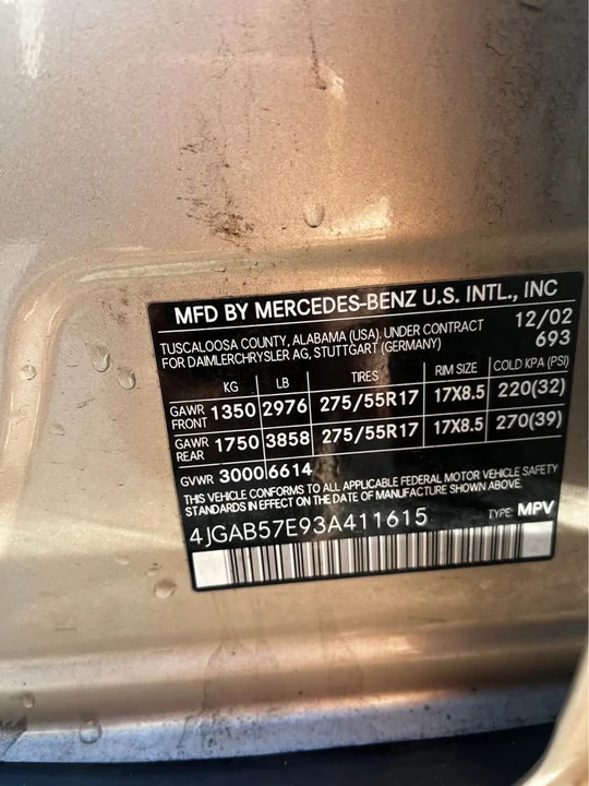 2003 Mercedes-Benz W163 M-Class - Image 13 of 13