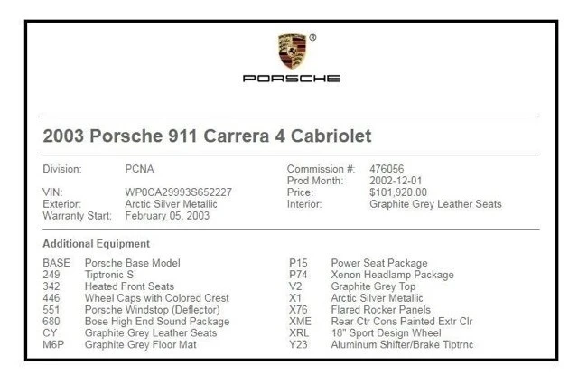 2003 Porsche 996 Carrera 4 - Image 11 of 11