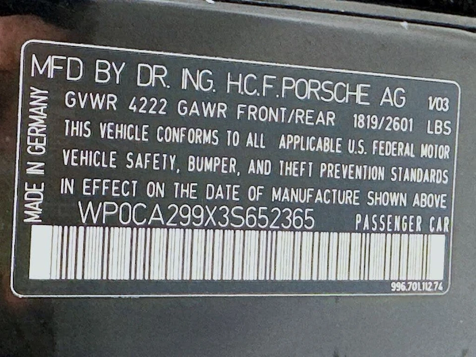 2003 Porsche 996 Carrera 4 - Image 17 of 17