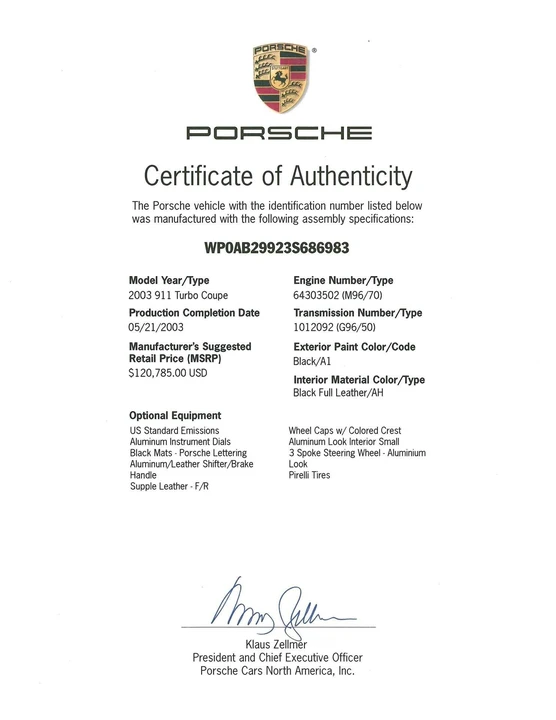 2003 Porsche 996 Turbo - Image 15 of 15