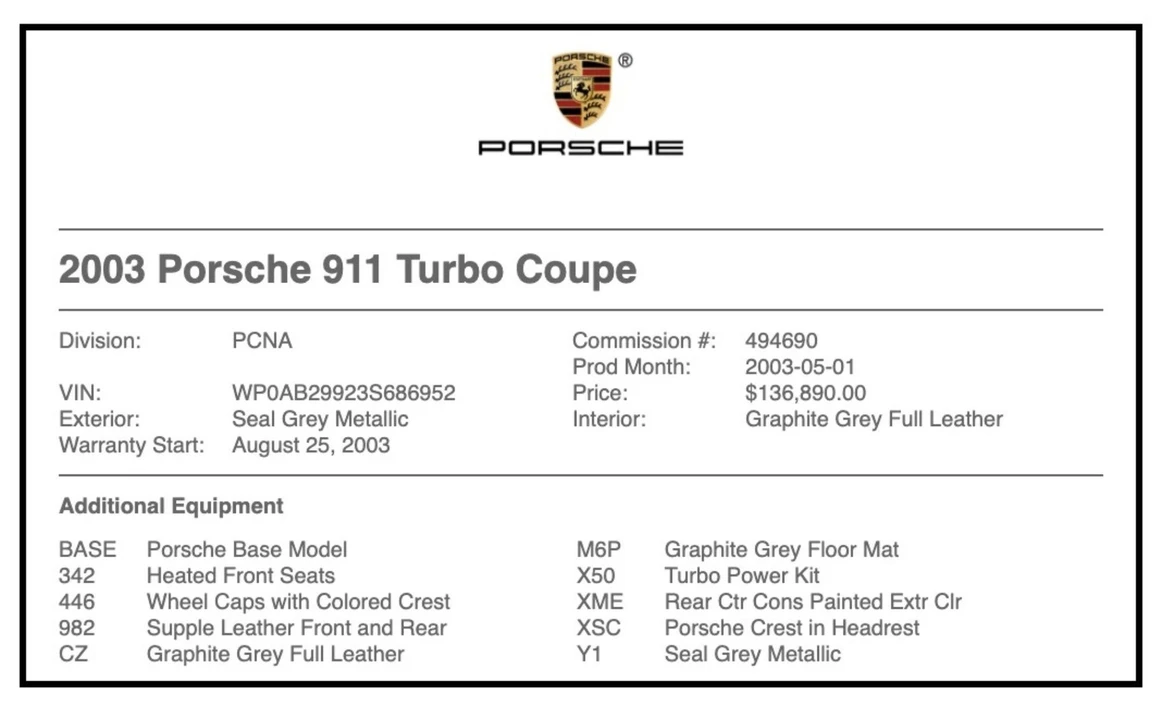 2003 Porsche 996 Turbo - Image 6 of 8