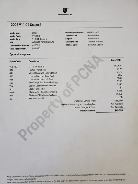 2003 Porsche 996 Carrera 4S - Image 21 of 21