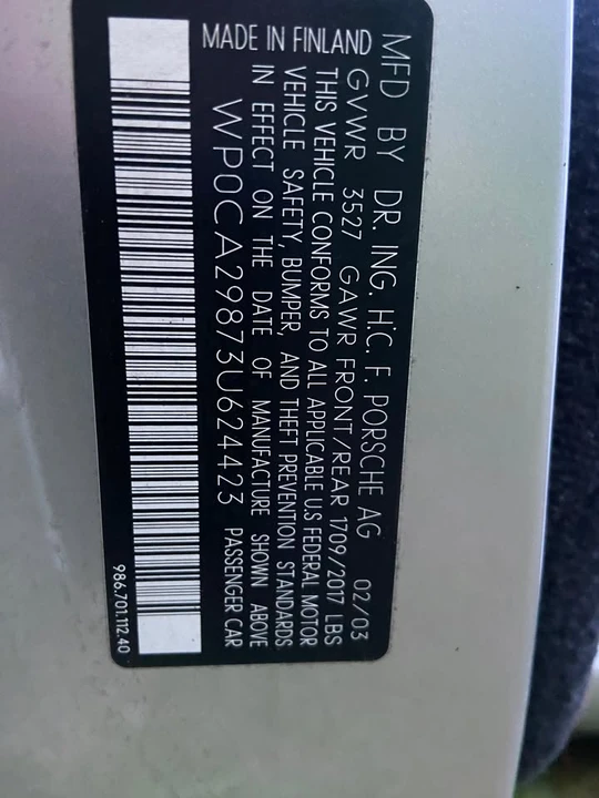 2003 Porsche 986 Boxster - Image 19 of 19