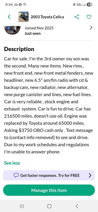 2003 Toyota Celica 7th Gen - Image 10 of 10