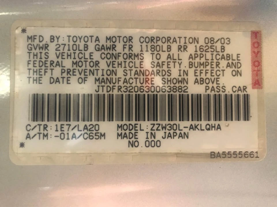 2003 Toyota MR2 Spyder/MR-S - Image 13 of 13