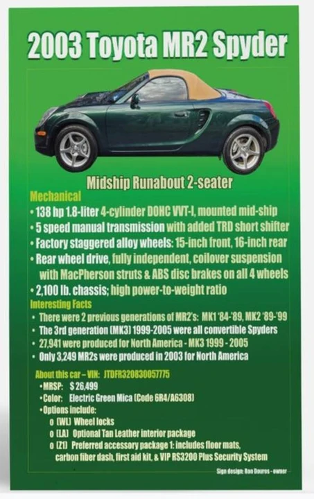 2003 Toyota MR2 Spyder/MR-S - Image 18 of 24