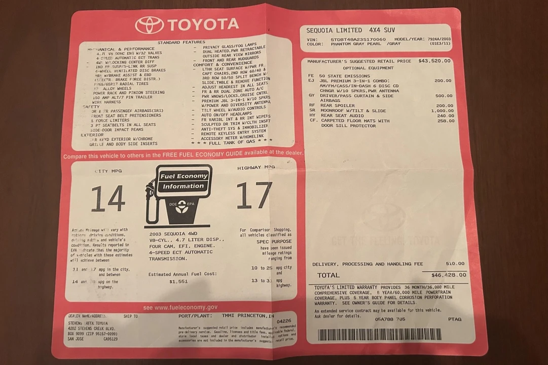 2003 Toyota Sequoia 1st Gen - Image 8 of 8