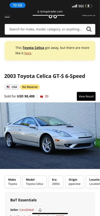 2003 Toyota Celica 7th Gen - Image 8 of 8