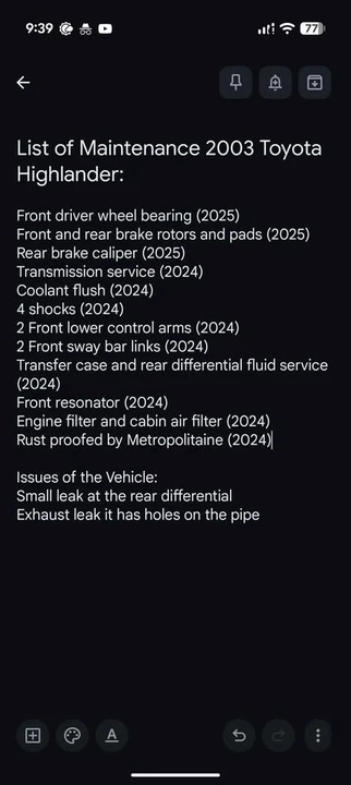 2003 Toyota Highlander - Image 7 of 7