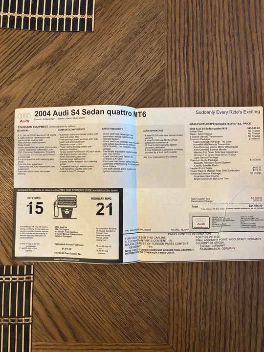 2004 Audi B6 S4 - Image 12 of 17