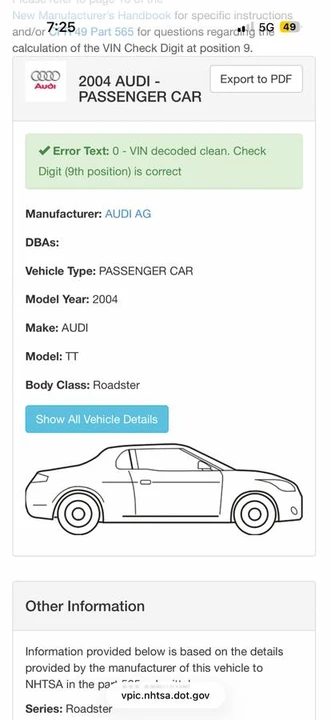 2004 Audi TT Mk1 - Image 6 of 7