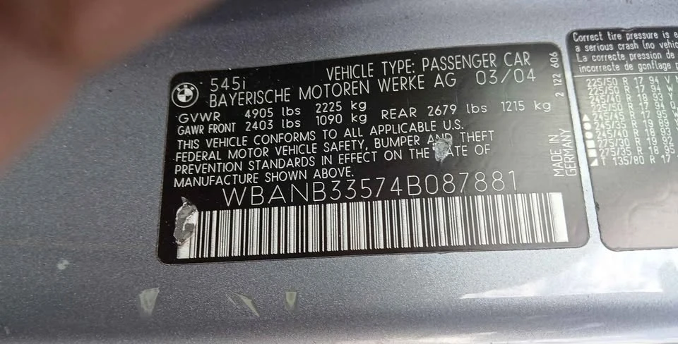 2004 BMW E60 545i & 550i Sedan - Image 2 of 7