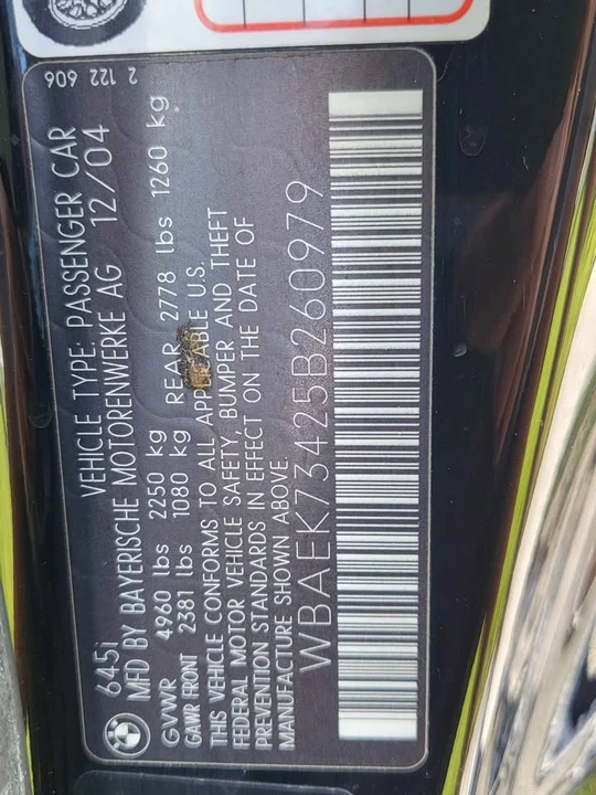2004 BMW E63/E64 645Ci & 650i - Image 19 of 20