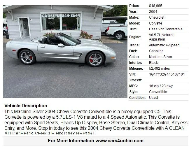 2004 Chevrolet Corvette C5 - Image 2 of 20
