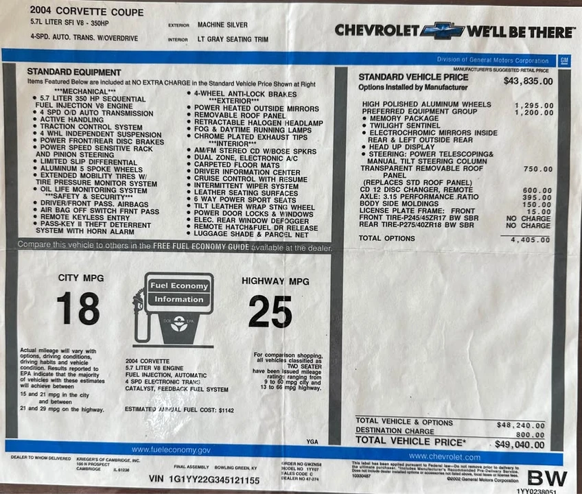 2004 Chevrolet Corvette C5 - Image 8 of 8