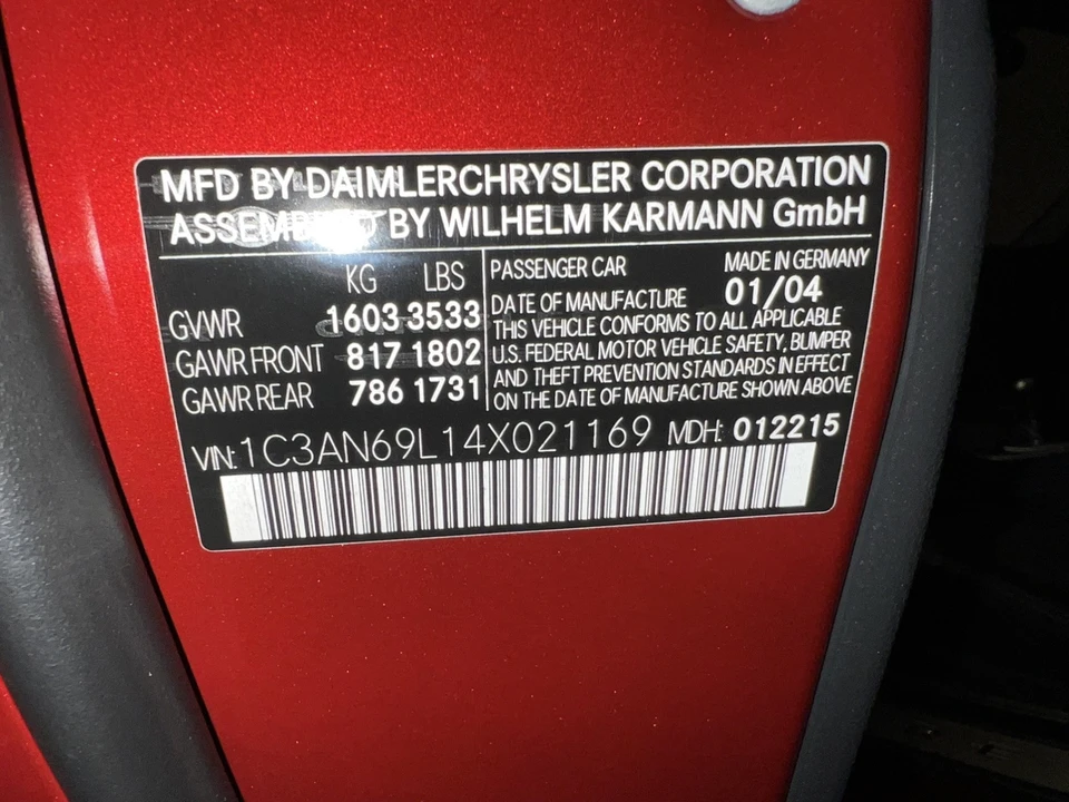 2004 Chrysler Crossfire - Image 18 of 18
