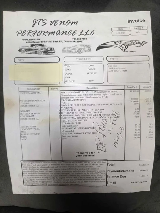 2004 Dodge Ram SRT-10 3rd Gen - Image 14 of 16