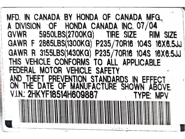 2004 Honda Pilot 1st Gen - Image 9 of 9