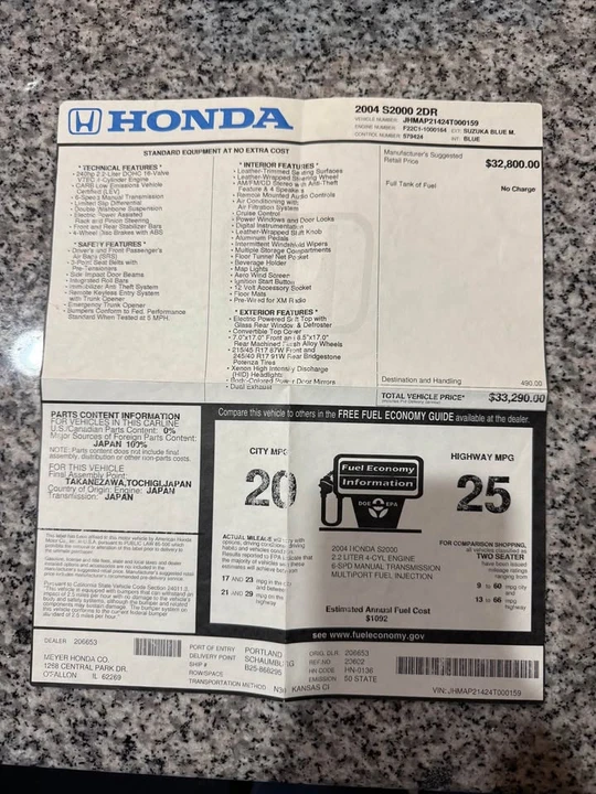 2004 Honda AP2 S2000 - Image 14 of 16
