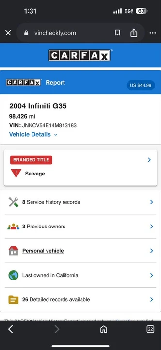 2004 Infiniti G35 3rd Gen - Image 14 of 14