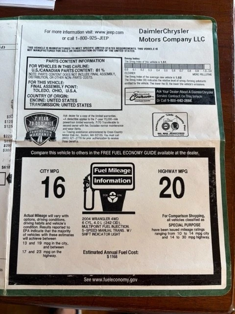 2004 Jeep TJ Wrangler - Image 6 of 9
