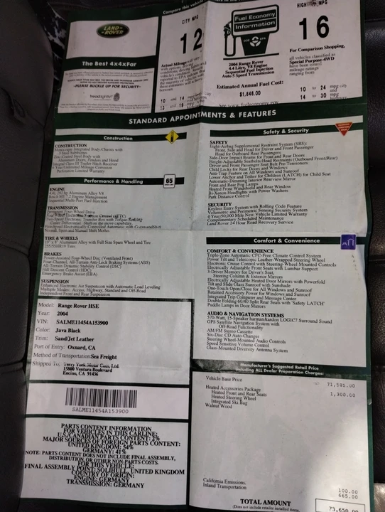 2004 Land Rover Range Rover L322 - Image 17 of 20