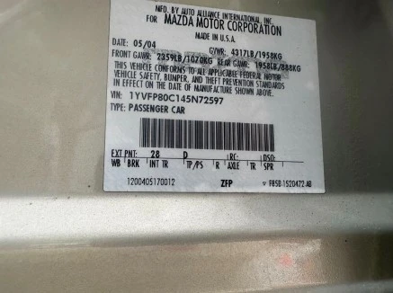 2004 Mazda Mazdaspeed 6 1st Gen - Image 20 of 21