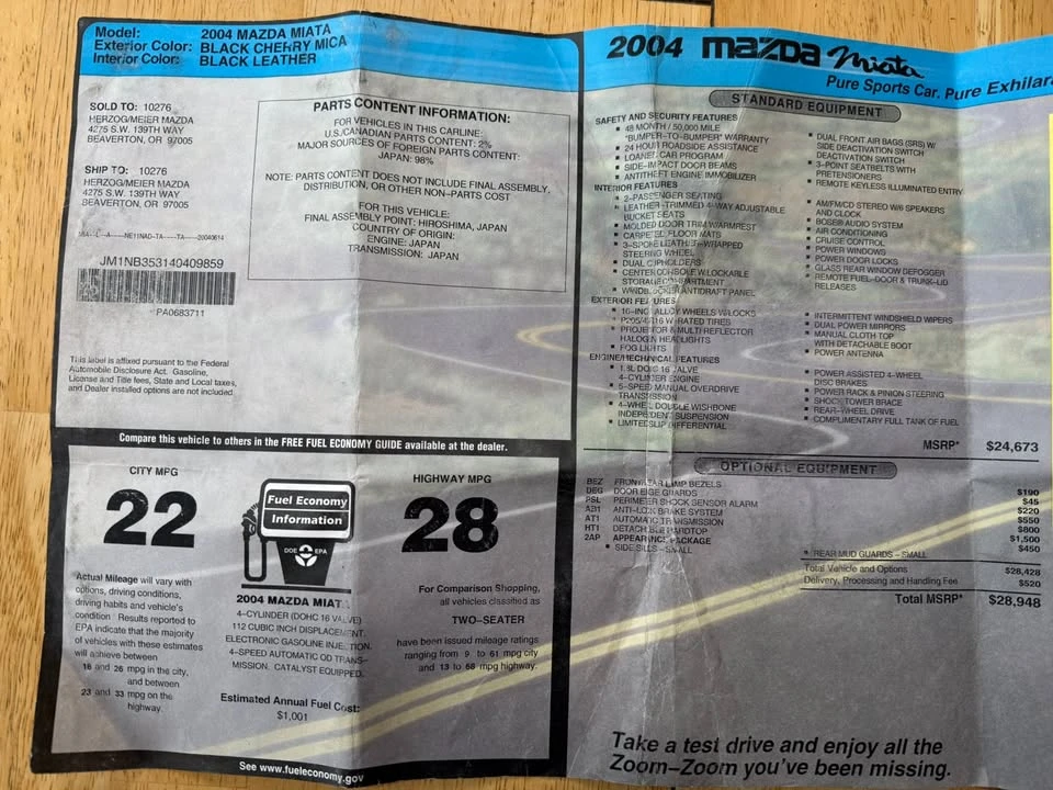 2004 Mazda NB MX-5 Miata - Image 2 of 10