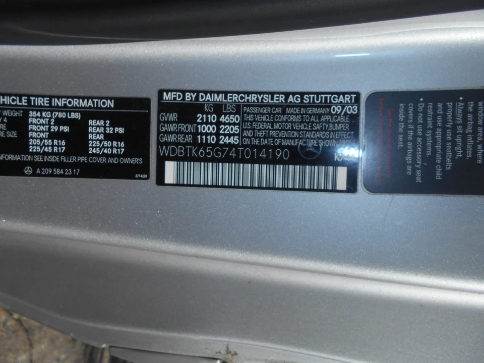 2004 Mercedes-Benz C209/A209 CLK-Class - Image 14 of 21