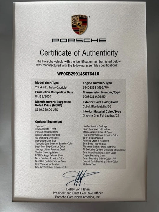 2004 Porsche 996 Turbo - Image 20 of 20