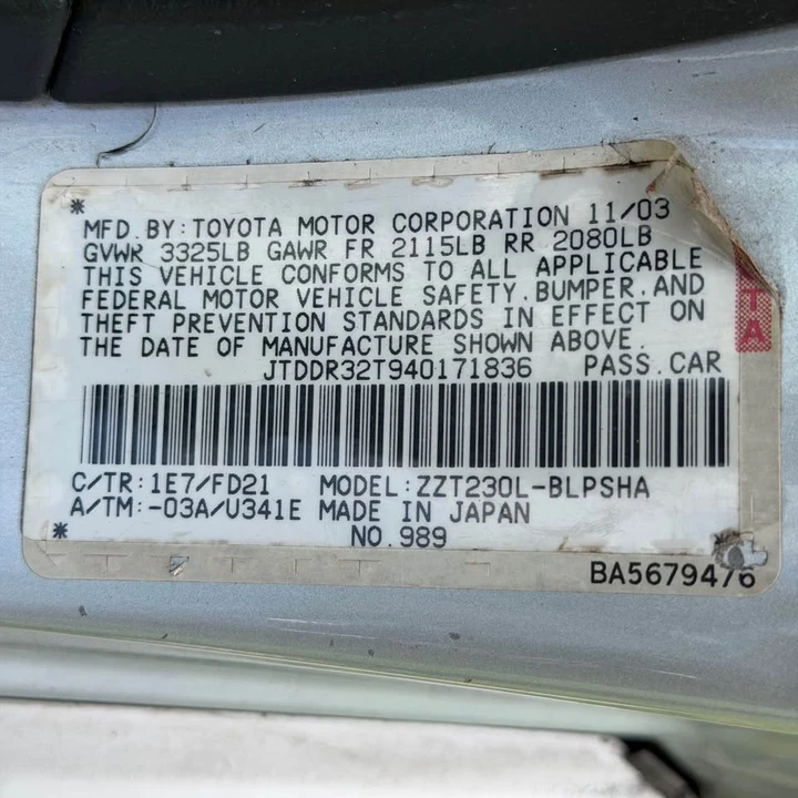 2004 Toyota Celica 7th Gen - Image 16 of 19