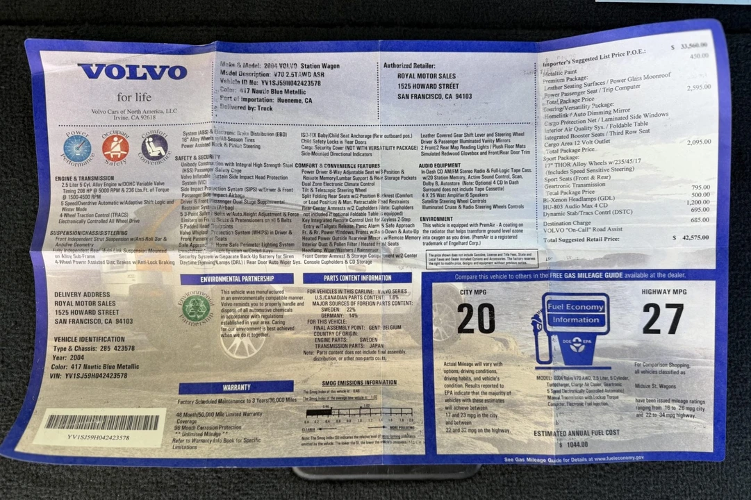 2004 Volvo V70 2nd Gen - Image 8 of 8