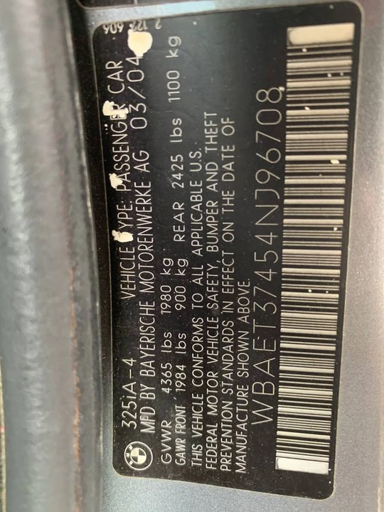 2004 BMW E46 3 Series - Image 6 of 6