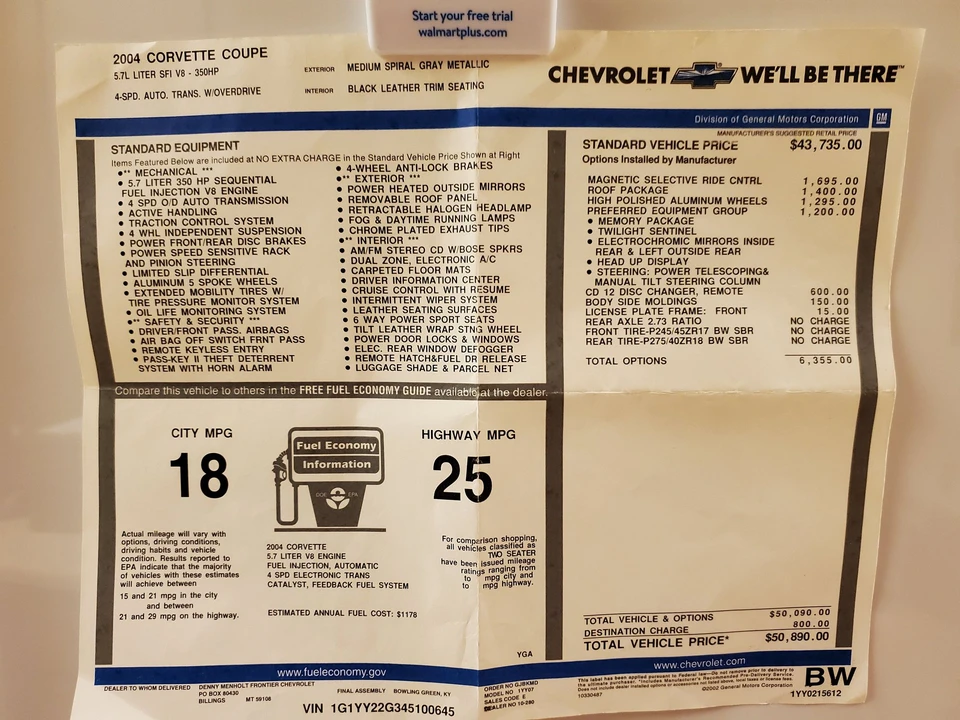 2004 Chevrolet Corvette C5 - Image 1 of 1