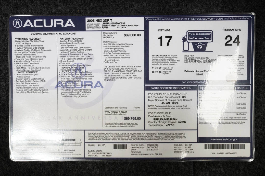 2005 Acura NA2 NSX - Image 21 of 21