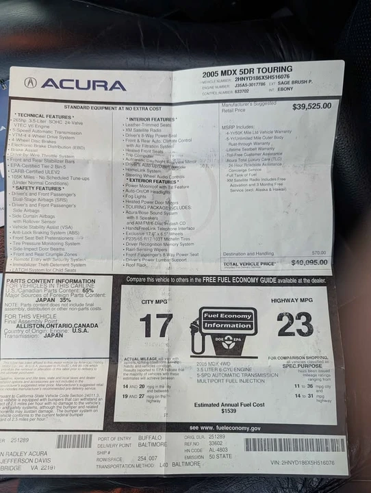 2005 Acura MDX 1st Gen - Image 9 of 10
