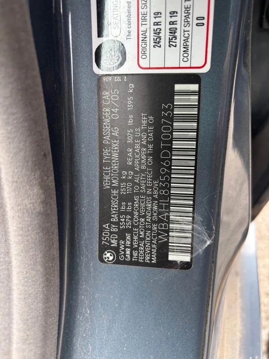 2005 BMW E65/E66 750i & 760i Sedan - Image 9 of 11
