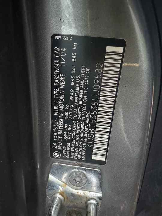 2005 BMW E85 Z4 Roadster - Image 17 of 17
