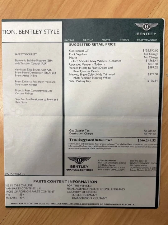 2005 Bentley Continental GT 1st Gen - Image 18 of 19