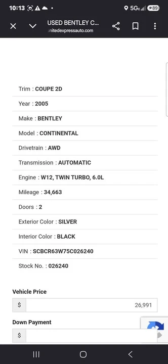 2005 Bentley Continental GT 1st Gen - Image 12 of 13