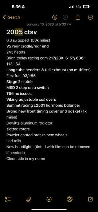 2005 Cadillac CTS-V 1st Gen - Image 9 of 9