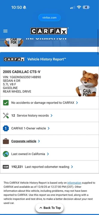2005 Cadillac CTS-V 1st Gen - Image 11 of 11